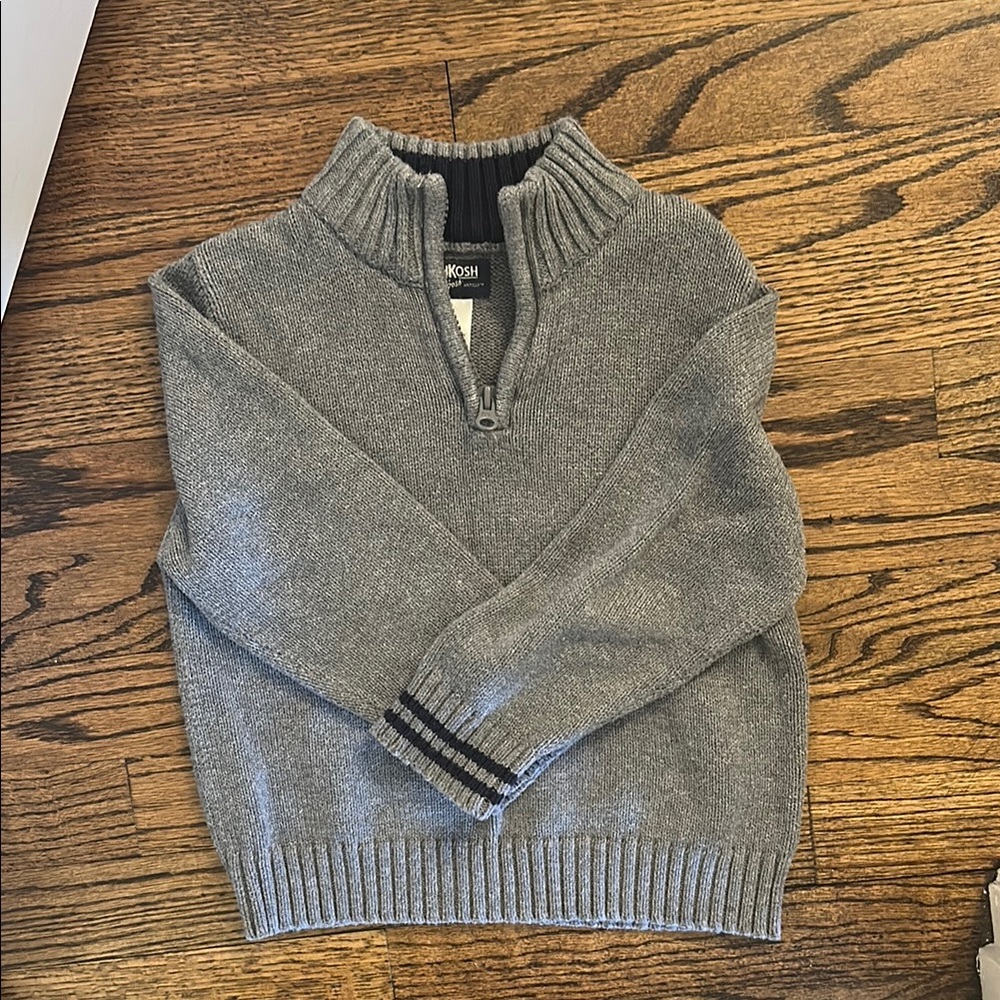 Boys 4T Gray Half-Zip Sweater